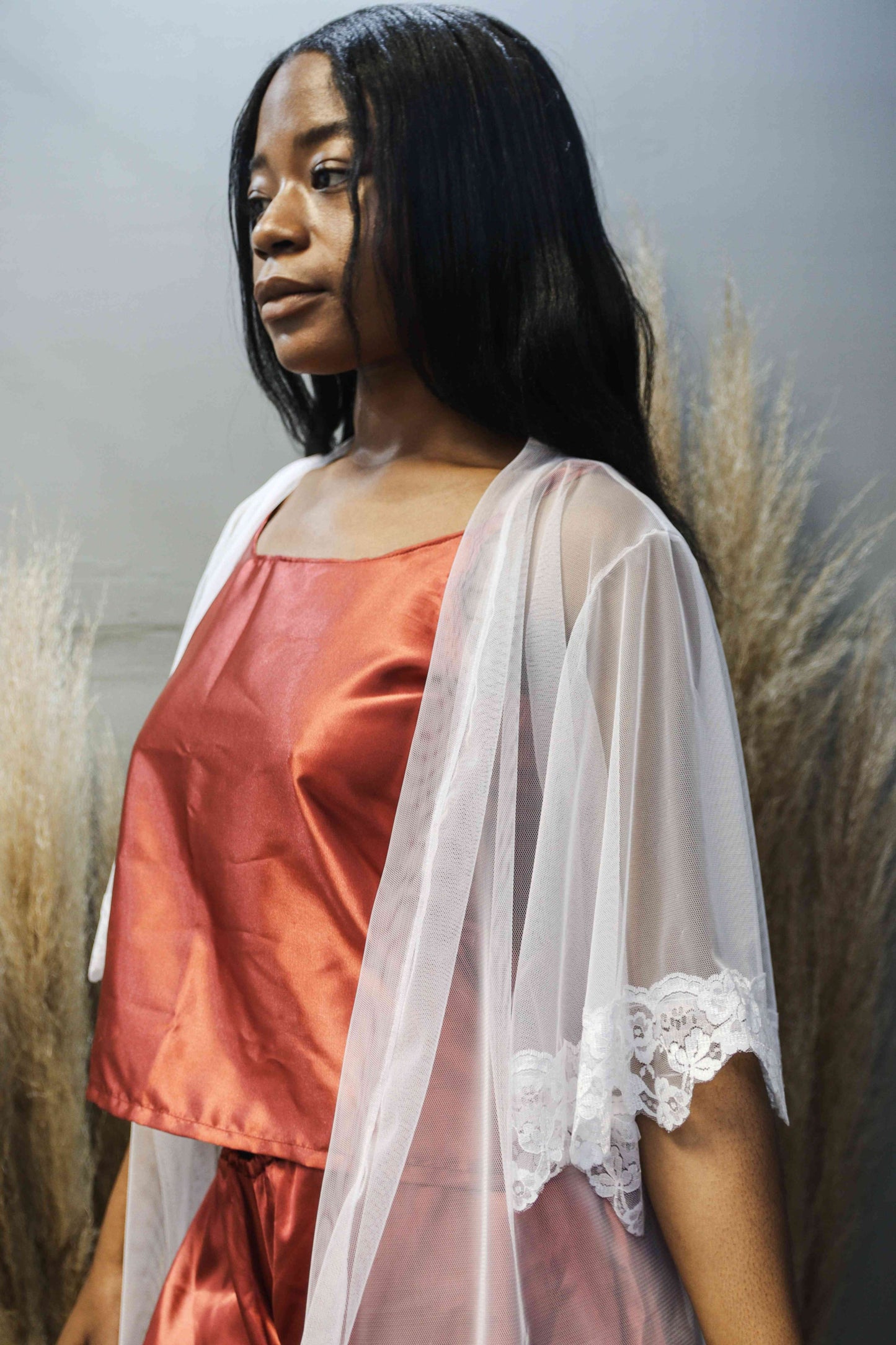 Soft Tulle Lace Bridal Robe