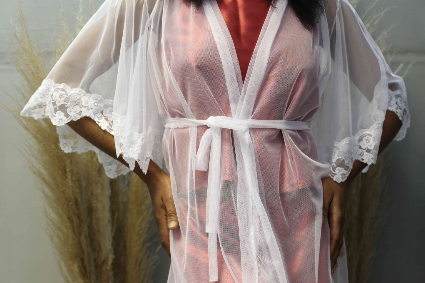 Soft Tulle Lace Bridal Robe