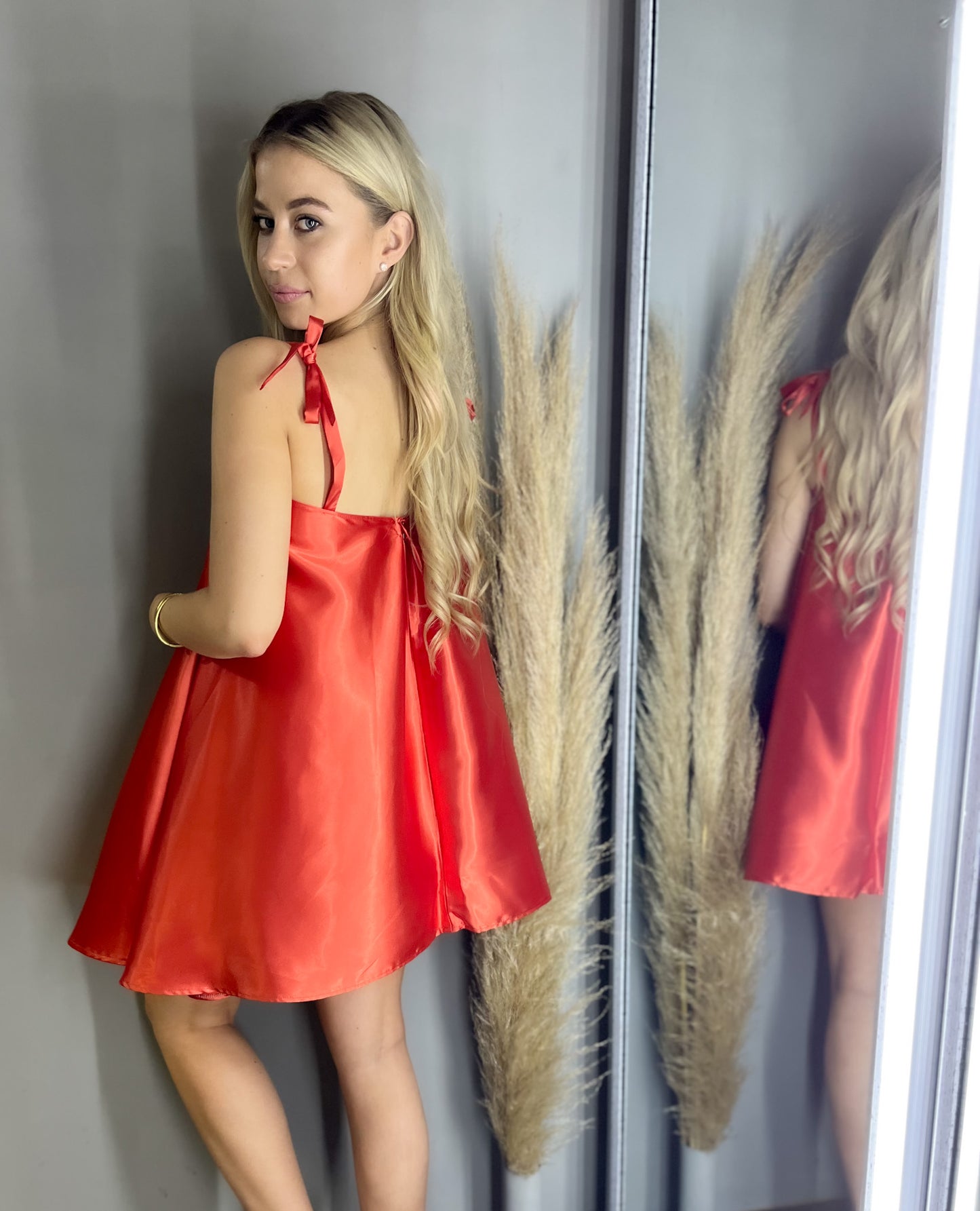 Luxury Rosa Satin Dress